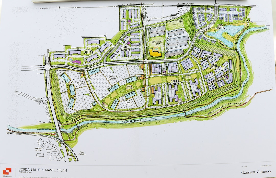 Leah Hogsten  |  The Salt Lake TribuneJordan Bluffs redevelopment master plan, Monday, Oct. 22, 2018. Jordan Bluffs is moving forward with the View 72, Phase II development at Jordan Bluffs. The 265-acre parcel will be comprised of mixed-use development on the former Sharon Steel superfund industrial site.