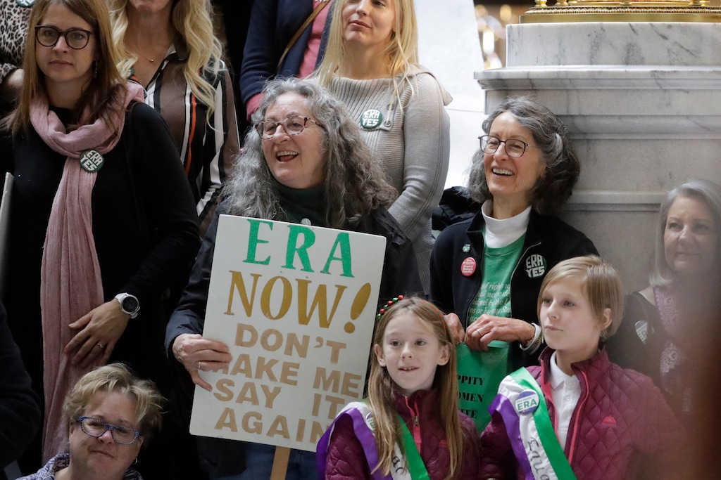 (Rick Bowmer | AP photo)

This Tuesday, Dec. 3, 2019, photo, supporters of the Equal Rights Amendment as they rally at the Utah State Capitol, in Salt Lake City.