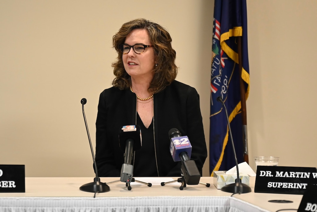 (Salt Lake City School District) Elizabeth Grant is announced as the new Salt Lake City School District superintendent at a Salt Lake City board meeting on Thursday, May 4, 2023.