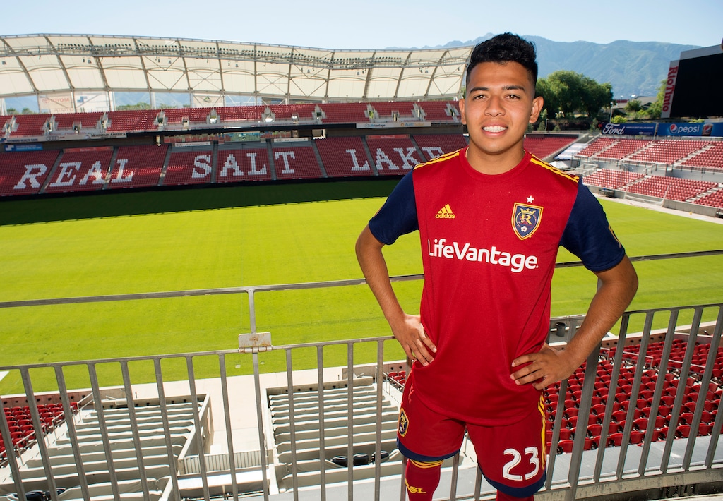 (Rick Egan  |  The Salt Lake Tribune)       Sebastian "Bofo" Saucedo, Real Salt Lake player from from Park City, at Rio Tinto Stadium, Wednesday, June 20, 2018.