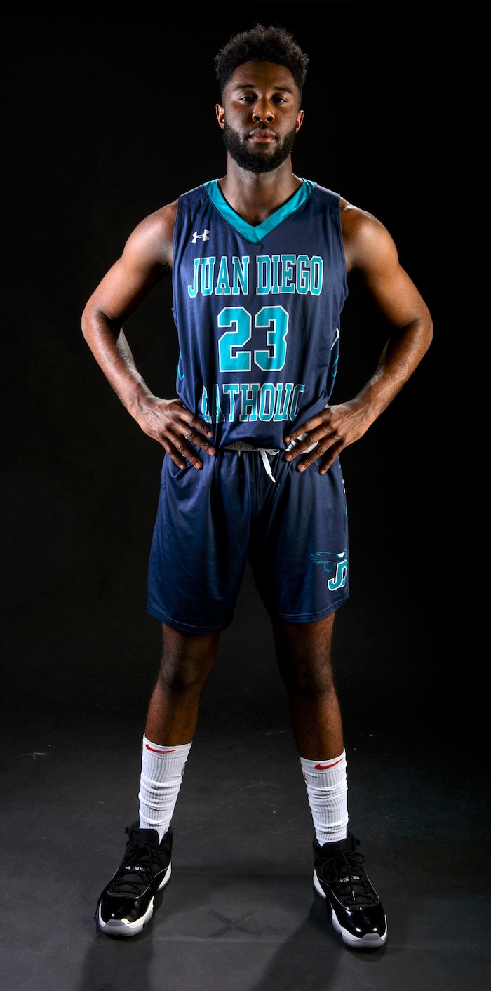 (Steve Griffin  |  The Salt Lake Tribune)  Prep basketball Jason Ricketts, Juan Diego, in the Salt Lake Tribune studio in Salt Lake City Tuesday April 10, 2018.
