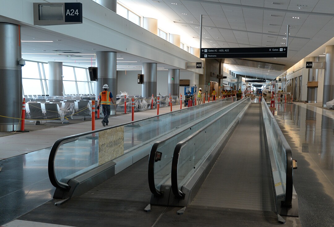 (Francisco Kjolseth  |  The Salt Lake Tribune) Crews continue their work in the first phase of construction of the Salt Lake City International Airport on Wednesday, May 20, 2020.