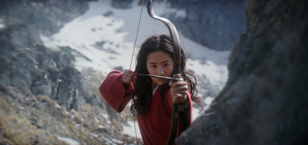 This image released by Disney shows Yifei Liu in a scene from "Mulan," opening July 24. (Disney via AP)