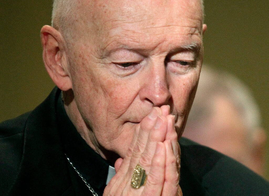 (Patrick Semansky | AP file photo) In this Nov. 14, 2011, file photo, then-Cardinal Theodore McCarrick prays during the United States Conference of Catholic Bishops' annual fall assembly in Baltimore. The Vatican on Tuesday will release its long-awaited report into what it knew about ex-Cardinal Theodore McCarrick’s sexual misconduct during his rise through the church hierarchy. The Vatican said Friday, Nov. 6, 2020 the report would span McCarrick’s entire life, from his birth in 1930 to the 2017 allegations that brought about his downfall. The Vatican said the report would cover “the Holy See’s institutional knowledge and decision-making process” as he rose through the church's ranks.