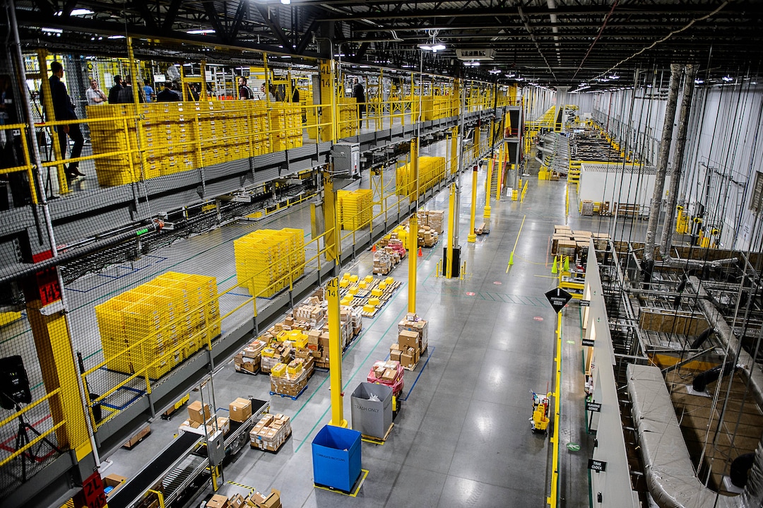 (Trent Nelson  |  The Salt Lake Tribune) Amazon's fulfillment center in Salt Lake City on Wednesday April 17, 2019.