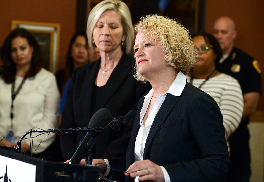 Leah Hogsten  |  The Salt Lake Tribune  Salt Lake City Mayor Jackie Biskupski announced Monday she will not seek re-election with her spouse Betty Iverson by her side and staff backing her. "In making this decision I weighed three things," she said in her statement. "My responsibility to my family, something I have fought to legally have for most of my personal and professional life. My duty to the people of Salt Lake City and to the office I hold. And, my desire to be a candidate for mayor." Biskupski, who was elected in 2015, had announced on Feb. 9 she was seeking re-election.