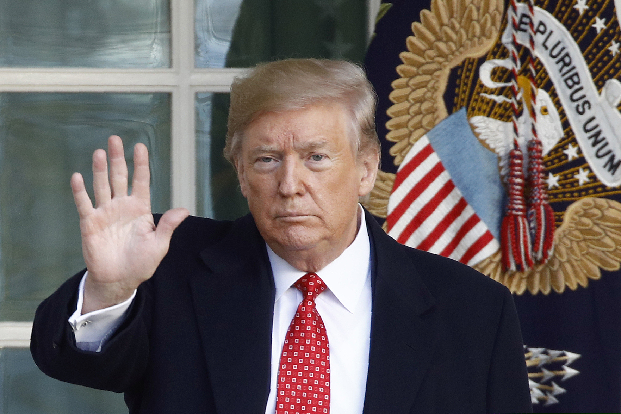 (Patrick Semansky | AP) President Donald Trump departs after pardoning Butter, the national Thanksgiving turkey, during a ceremony in the Rose Garden of the White House, Tuesday, Nov. 26, 2019, in Washington.