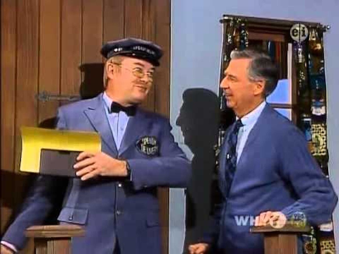 (Photo courtesy PBS) David Newell as Mr. McFeely and Fred Rogers on "Mister Rogers' Neighborhood."