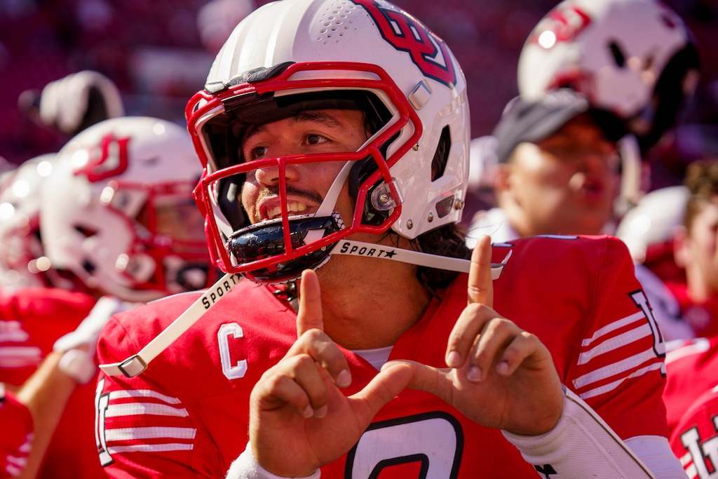 (Trent Nelson  |  The Salt Lake Tribune) Utah Utes quarterback Cameron Rising (7) as the University of Utah hosts Washington State, NCAA football in Salt Lake City on Saturday, Sept. 25, 2021.