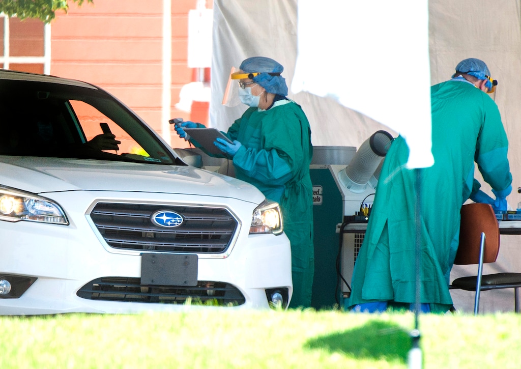 (Rick Egan  |  The Salt Lake Tribune)    TestUtah Covid-19 testing at the 800 North location in Orem, Tuesday, June 9, 2020.