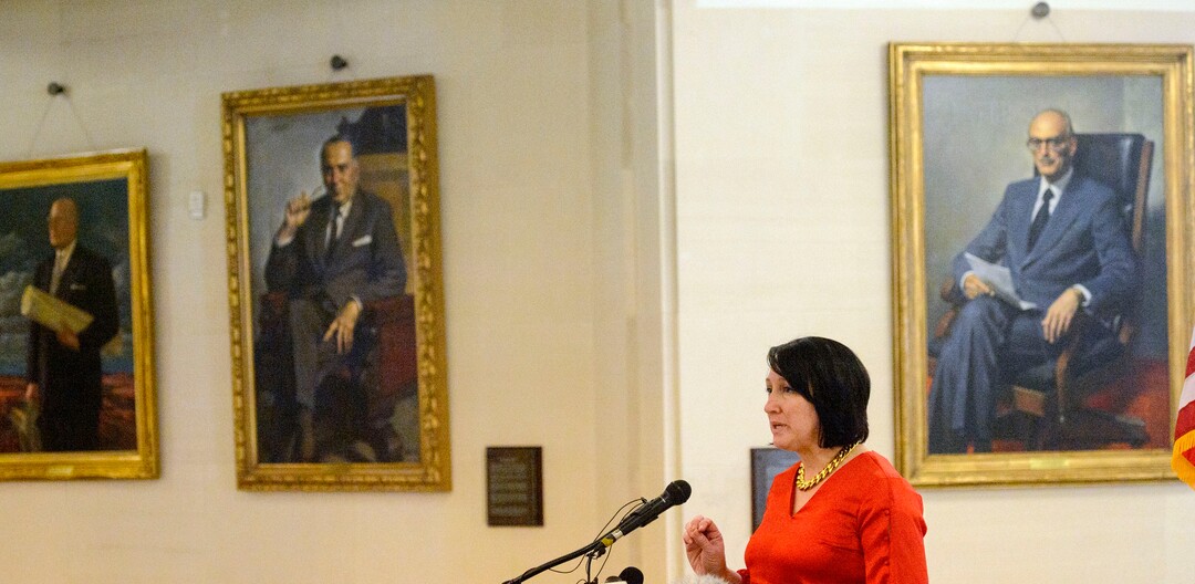 (Steve Griffin  |  The Salt Lake Tribune) Rep. Karianne Lisonbee, R-Clearfield talks about legislation that would enact important protections for children who have Down syndrome during a news conference at the Utah State Capitol in Salt Lake City Monday January 22, 2018.