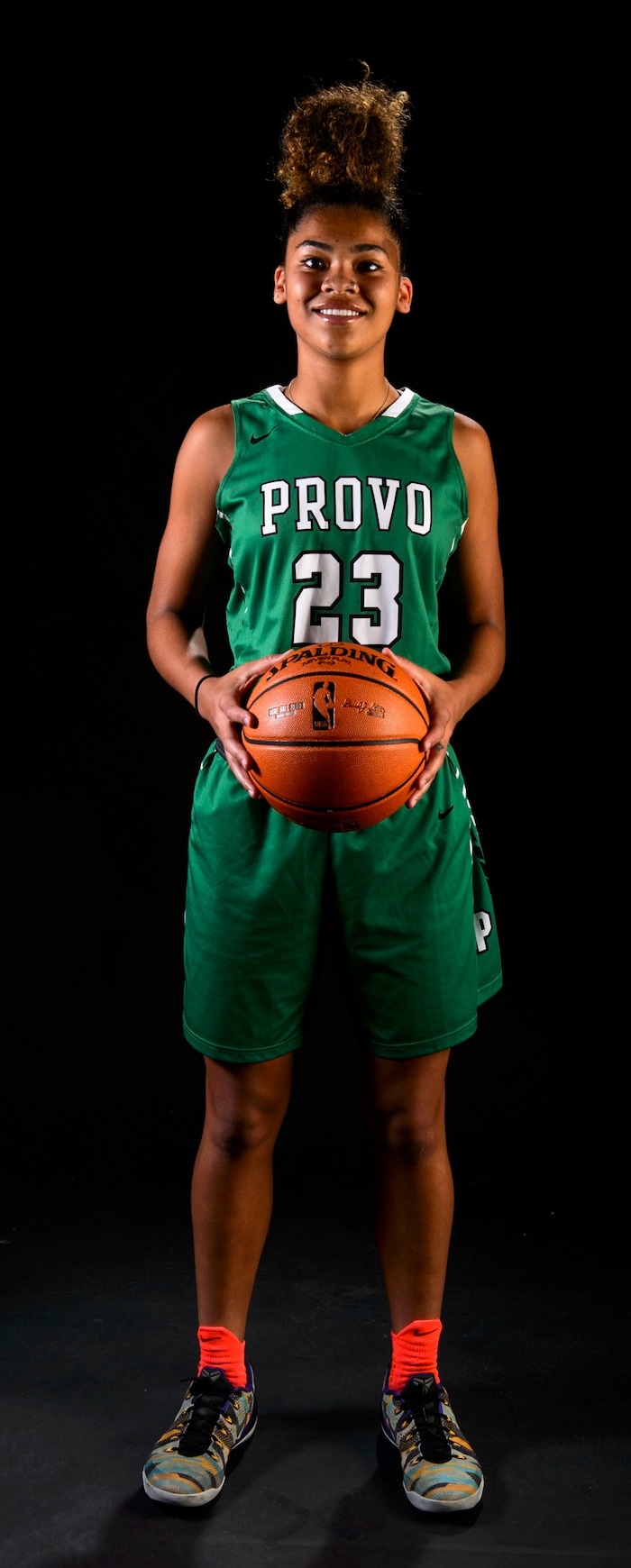 (Steve Griffin  |  The Salt Lake Tribune)  Prep basketball Lavender Briggs, Provo, in the Salt Lake Tribune studio in Salt Lake City Tuesday April 10, 2018.