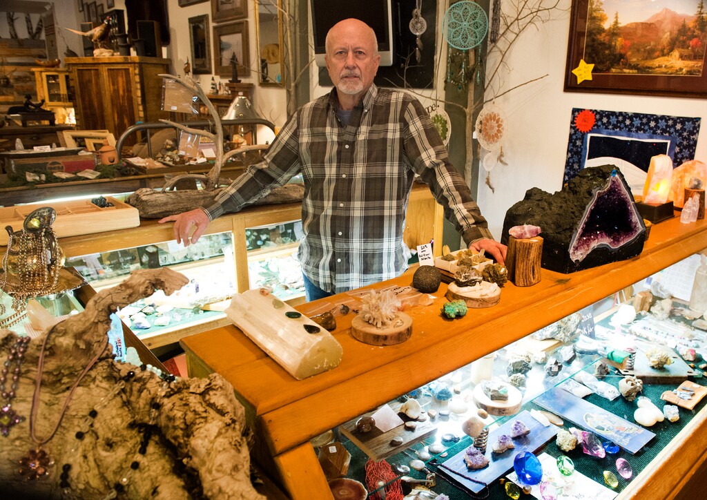 (Rick Egan  |  The Salt Lake Tribune)  Ed Hendershot, owner of Medical Vanguard and Aspen Grove Rustics, said that the Department of Occupational and Professional Licensing came into his store, and confiscated the CBD oil he had been selling in his store on Main Street in Heber City, Wednesday, December 27, 2017.