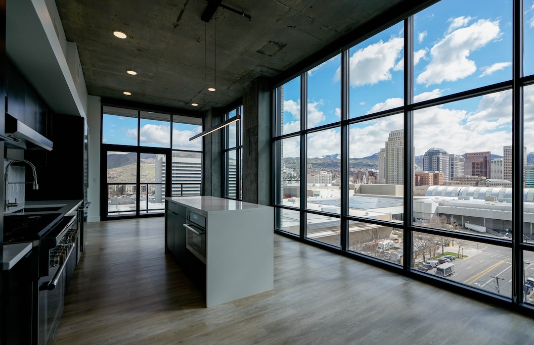 (Francisco Kjolseth | The Salt Lake Tribune) A penthouse suite is featured as a new residential and hospitality center known West Quarter, located at 100 South and 300 West in Salt Lake City, opened on Wednesday, April 19, 2023. It includes 240 luxury apartments in a tower called The Charles and 272 guest rooms spread over two hotels, Le Meridien and Element, along with several restaurants and soon-to-be opened retail outlets at ground level.