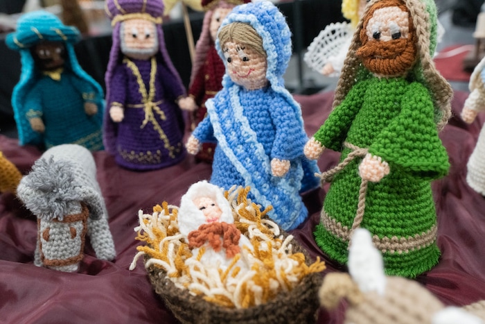 (Francisco Kjolseth | The Salt Lake Tribune) Holiday decorations are displayed during the 51st annual Festival of Trees at the Mountain America Expo Center in Sandy on Tuesday, Nov. 30, 2021. The hundreds of elaborately decorated holiday trees and decorations that will be up for silent auction, with proceeds going to Intermountain Primary Children’s Hospital, will be virtual for the second year in a row due to the COVID-19 pandemic.
