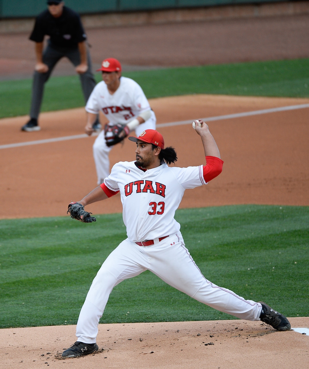 (Francisco Kjolseth  |  The Salt Lake Tribune)  Jacob Rebar starts it off as Utah and BYU renew their rivalry on the baseball diamond as they battle it out at Smith's Ballpark in Salt Lake City on Tuesday, May 14, 2019.