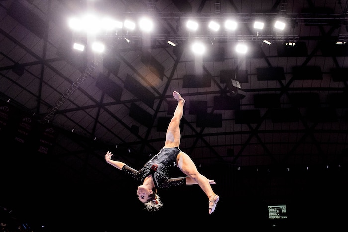 Trent Nelson  |  The Salt Lake Tribune
Utah's MyKayla Skinner on the beam as the University of Utah hosts Cal, NCAA Gymnastics at the Huntsman Center, Saturday February 4, 2017.