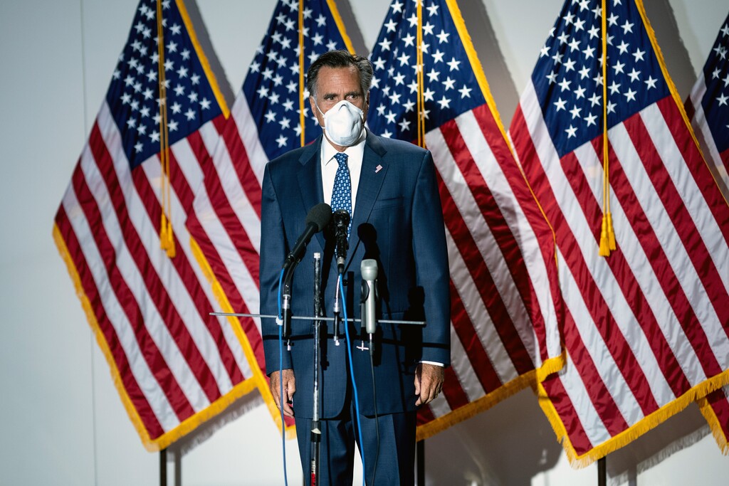(Erin Schaff | The New York Times file photo) Sen. Mitt Romney, R-Utah, speaks to reporters in Washington on Thursday, June 9, 2020.
