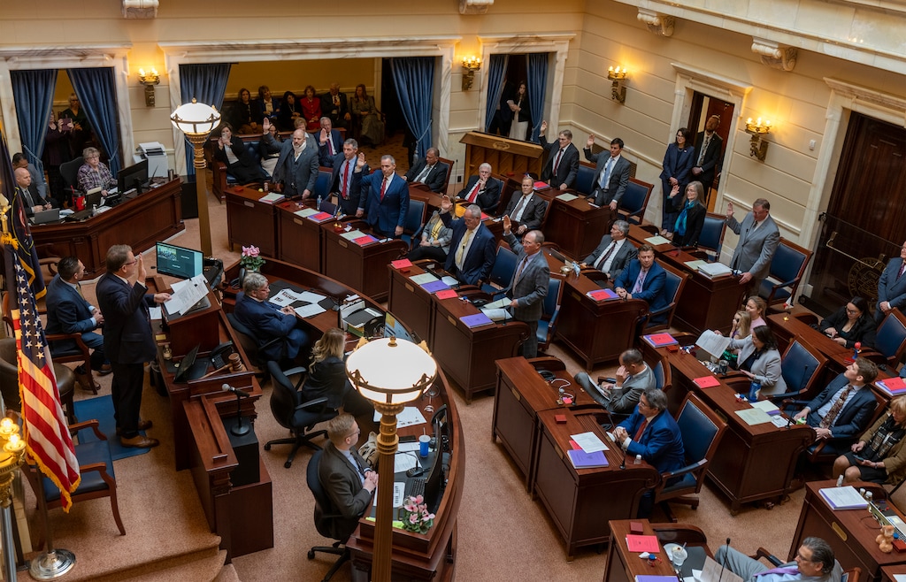 (Rick Egan | The Salt Lake Tribune) The Utah Senate on the opening day of the legislative session, Jan. 17, 2023.