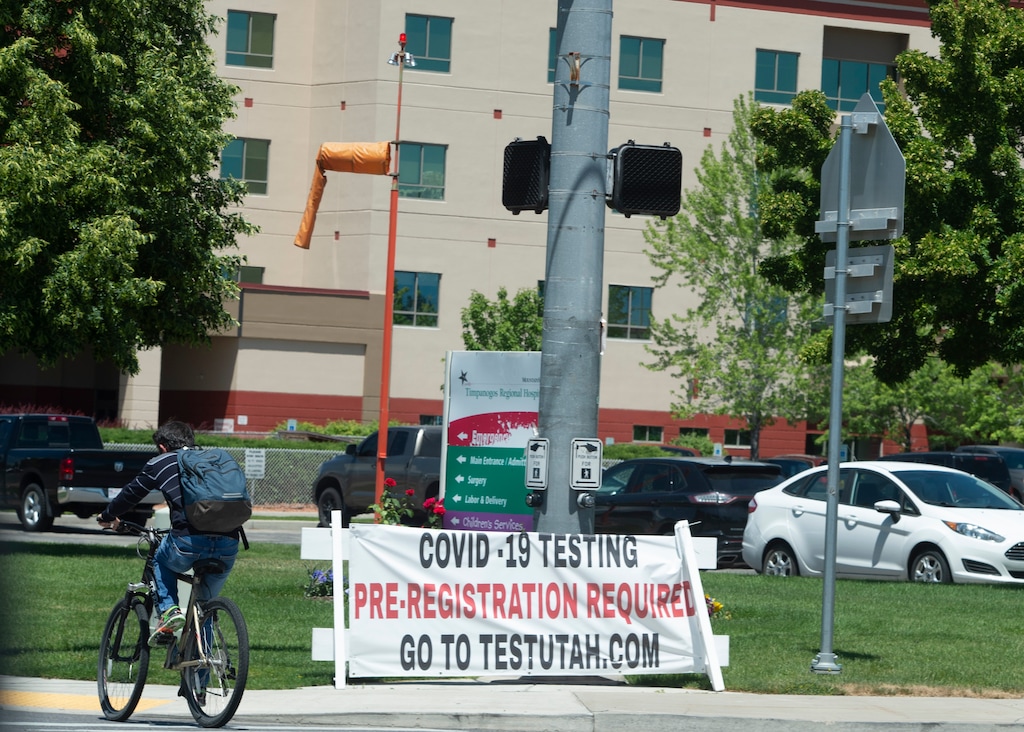(Rick Egan  |  The Salt Lake Tribune)    TestUtah Covid-19 testing at the 800 North location in Orem, Tuesday, June 9, 2020.