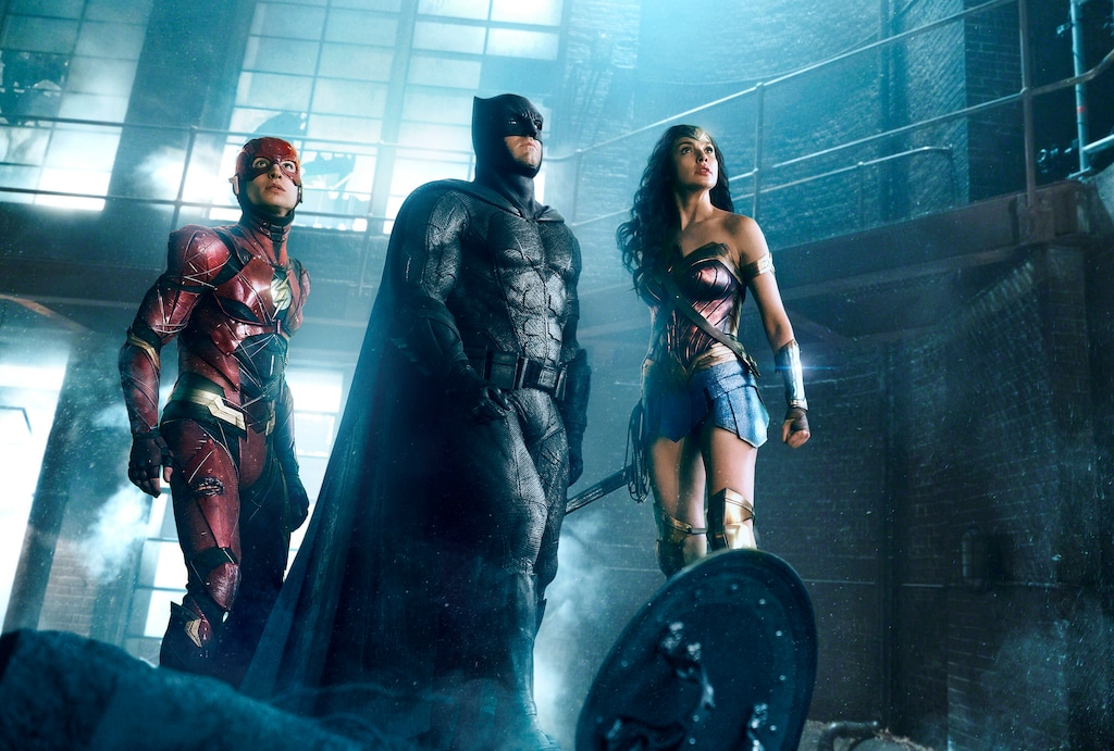 (  |  Warner Bros. Pictures) The Flash (Ezra Miller, left), Batman (Ben Affleck, center) and Wonder Woman (Gal Gadot, right) are among the DC superheroes pressed to join forces in "Justice League."