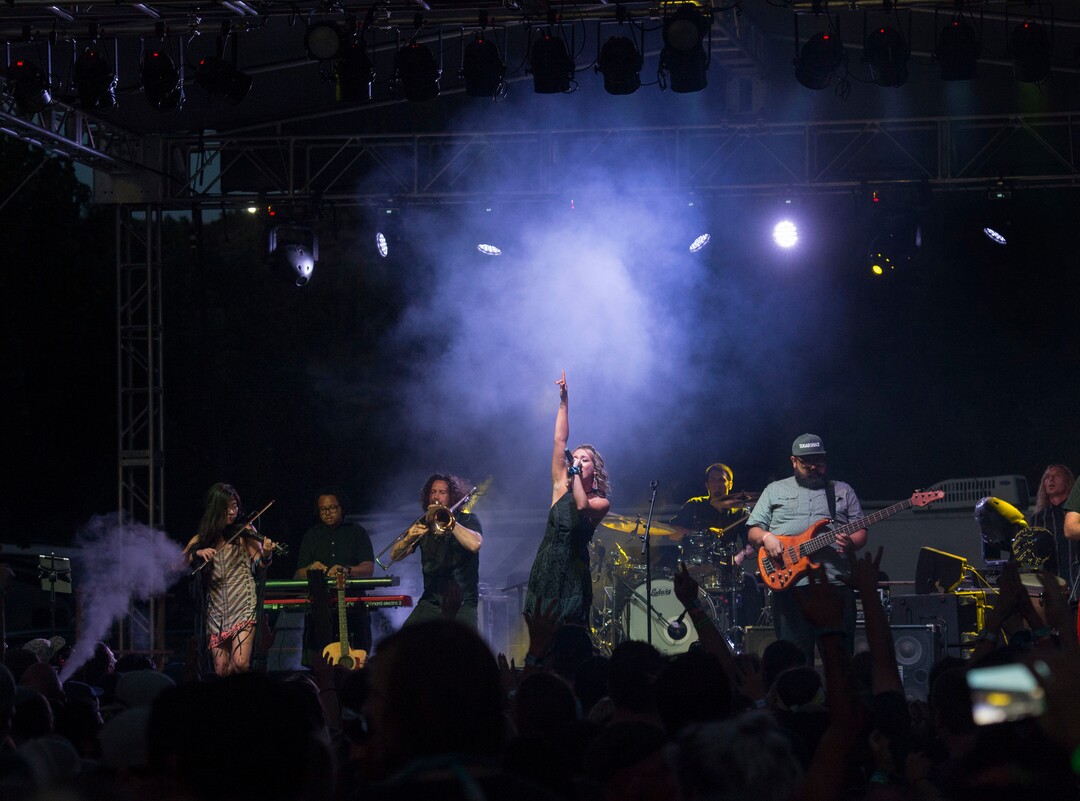 (Rick Egan  |  The Salt Lake Tribune)     The band Hirie plays the Reggae Rise Up Festival at the Rivers Edge in Heber City, Friday, Aug. 24, 2018.