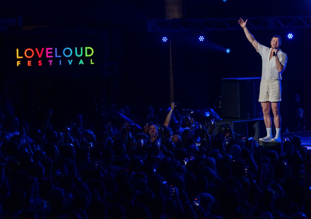 (Rick Egan | The Salt Lake Tribune) Dan Reynolds performs at the LoveLoud Festival at Vivint Arena, on Saturday, May 14, 2022.