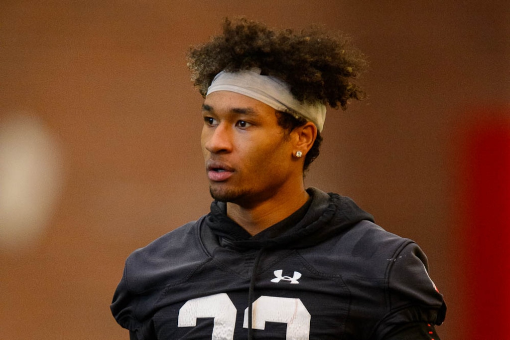 (Trent Nelson | The Salt Lake Tribune)  University of Utah defensive back Julian Blackmon at the first day of spring football practice in Salt Lake City on Monday March 4, 2019.