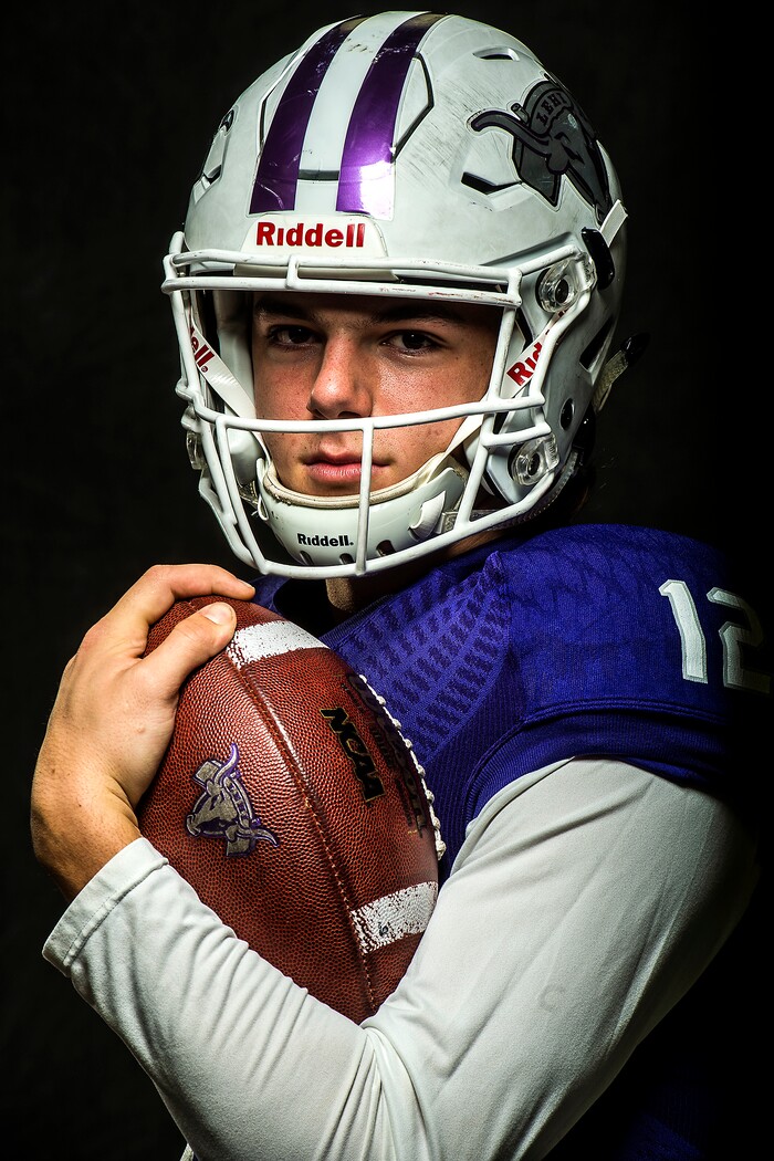 Chris Detrick  |  The Salt Lake TribuneLehi quarterback Cammon Cooper poses for a portrait Friday December 9, 2016. 