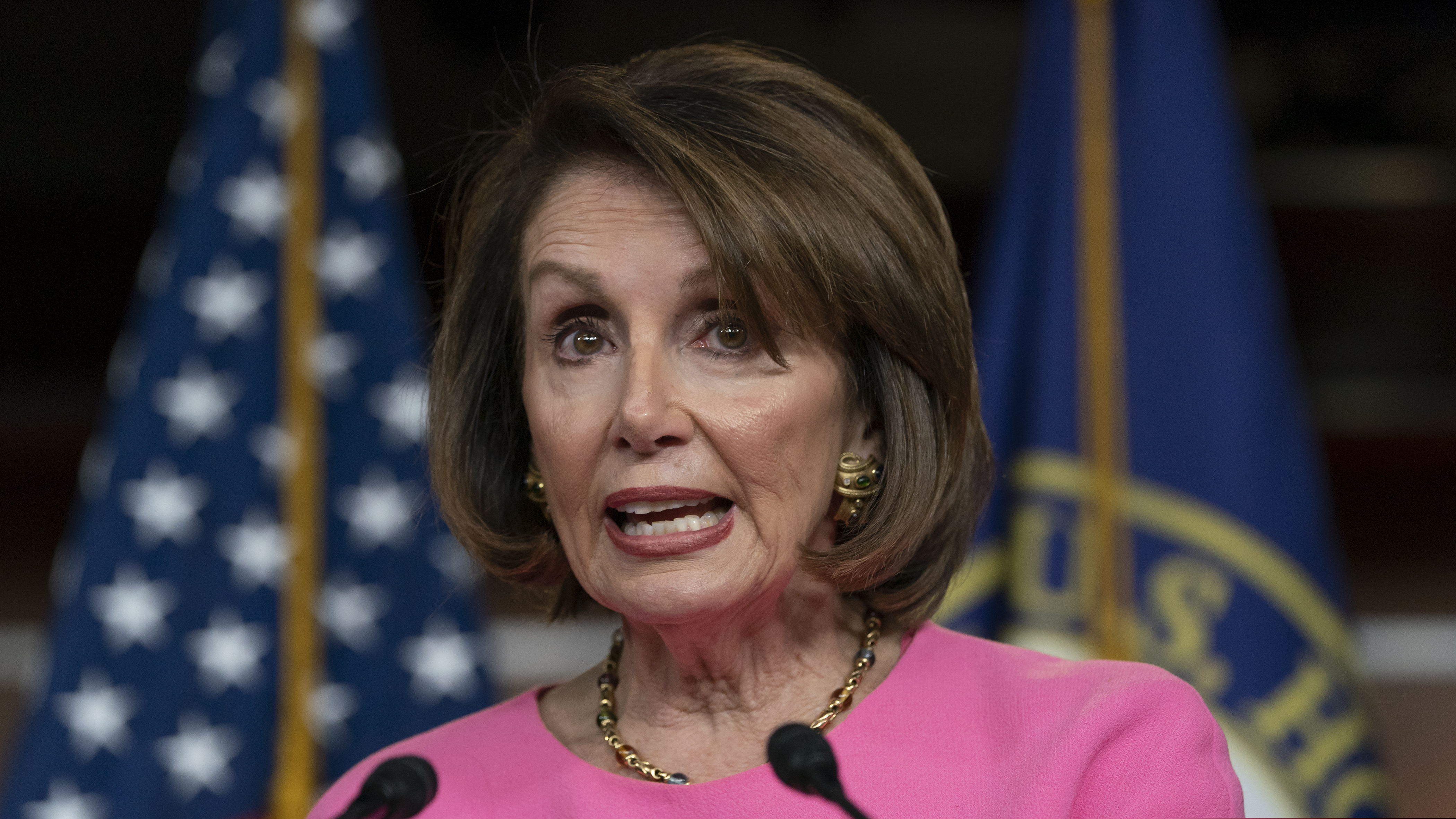 Speaker of the House Nancy Pelosi, D-Calif., meets with reporters at the Capitol in Washington, Thursday, May 23, 2019. Pelosi openly questioned President Donald Trump’s fitness for office Thursday after a dramatic blow-up at the White House at a meeting on infrastructure. (AP Photo/J. Scott Applewhite)