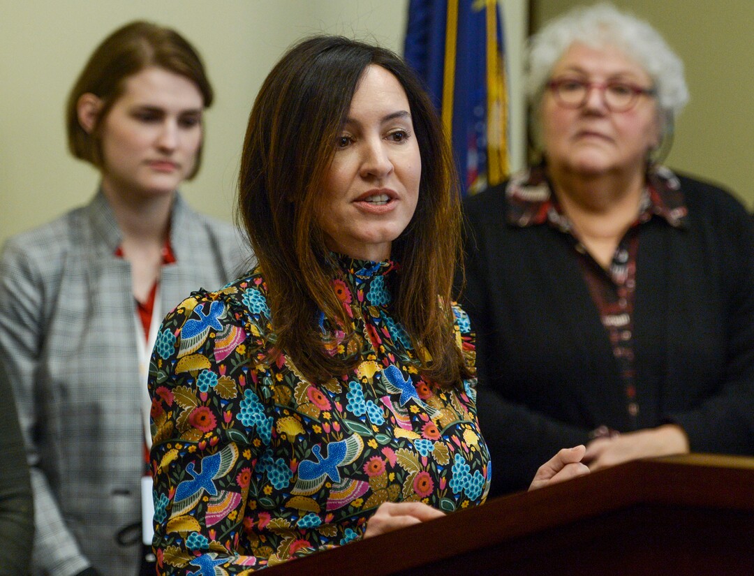(Leah Hogsten  |  The Salt Lake Tribune) "Utahns disagree to the tune of 80% that we need additional abortion restrictions," said Marina Lowe with ACLU of Utah during the 2020 Reproductive Rights Poll press conference on Monday at the Capitol. Alliance for a Better Utah, Planned Parenthood of Utah, the ACLU of Utah and Family Planning Elevated released the results of a Utah-specific poll on the issues of sex education, contraceptive access and abortion, Feb. 24, 2020.