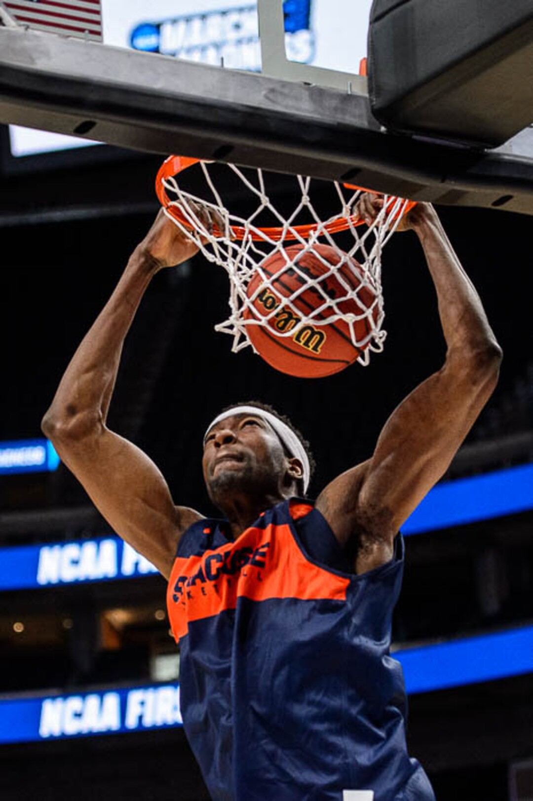 (Trent Nelson | The Salt Lake Tribune)  Syracuse Orange center Paschal Chukwu (13) as Syracuse practices for the 2019 NCAA Tournament in Salt Lake City on Wednesday March 20, 2019.