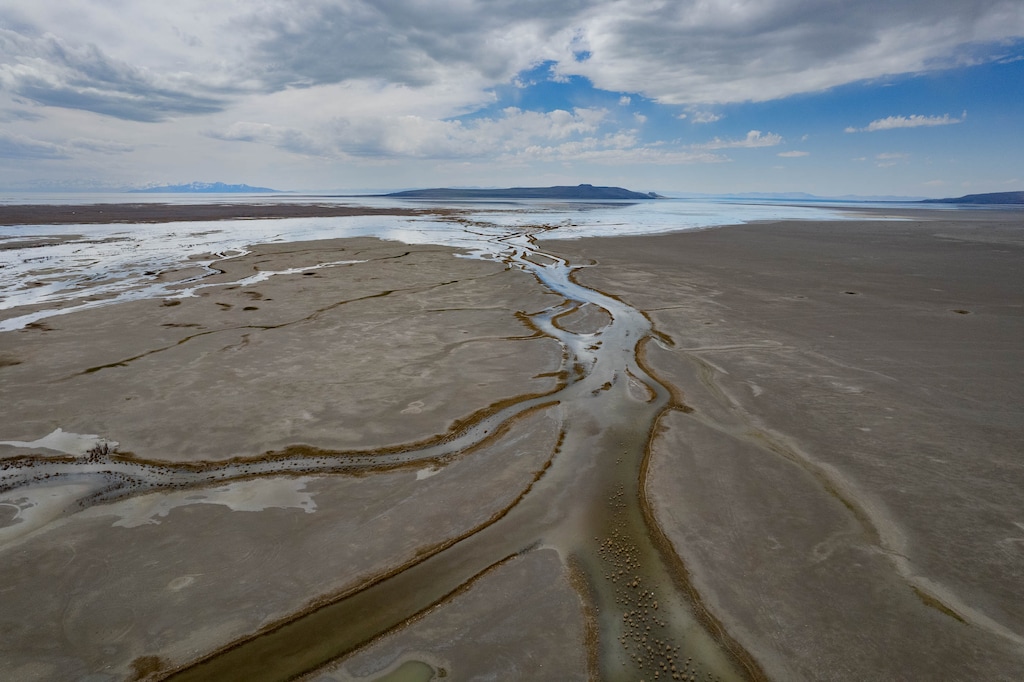 (Francisco Kjolseth | The Salt Lake Tribune) The Great Salt Lake shows signs of improvement on Wednesday, April 12, 2023, near the outflow of the Weber River where areas that used to be dry just weeks before have been covered with shallow water improving bird habitat.