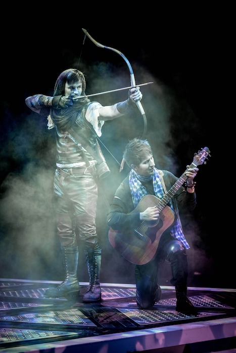 (Courtesy Photo)  Derek Smith as Robin Hood and Christian Wawro as the guitarist in Hale Centre Theatre's regional premiere of "The Heart of Robin Hood."
