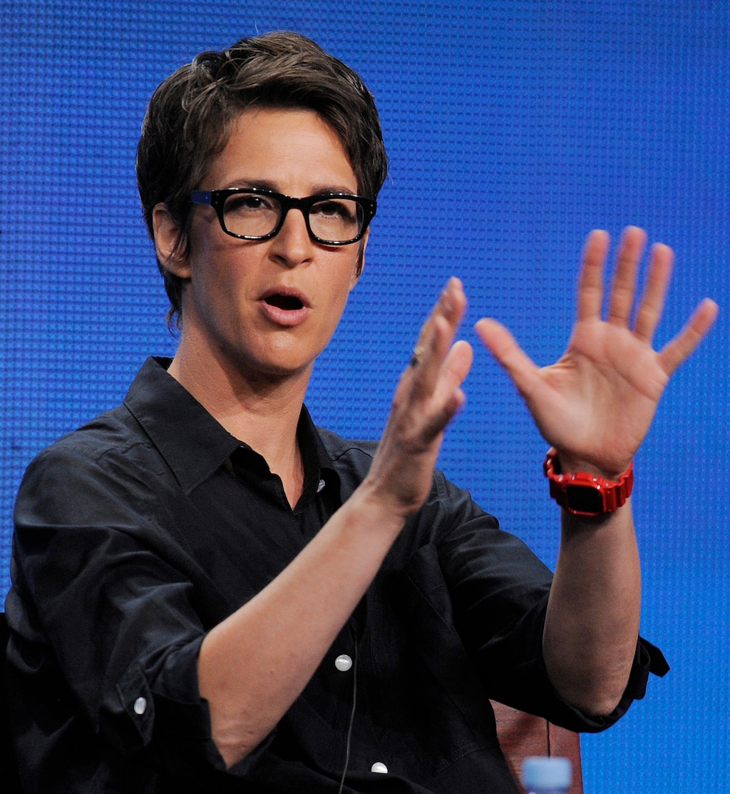 File-This Aug. 2, 2011, file photo shows Rachel Maddow, host of "The Rachel Maddow Show" on MSNBC, taking part in a panel discussion at the NBC Universal summer press tour, in Beverly Hills, Calif.   (AP Photo/Chris Pizzello, File)