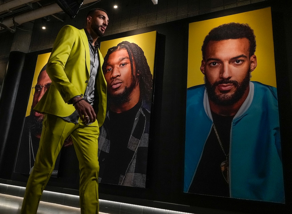 (Leah Hogsten | The Salt Lake Tribune) Utah Jazz center Rudy Gobert (27) enters the arena prior to Game 6 of the 2022 NBA first-round playoff series against the Dallas Mavericks, Saturday, April 23, 2022, in Salt Lake City.