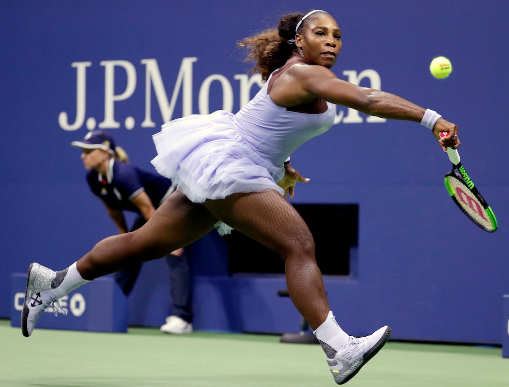 (Julio Cortez | The Associated Press) Serena Williams chases a shot by Carina Witthoeft, of Germany, during the second round of the U.S. Open tennis tournament, Wednesday, Aug. 29, 2018, in New York.