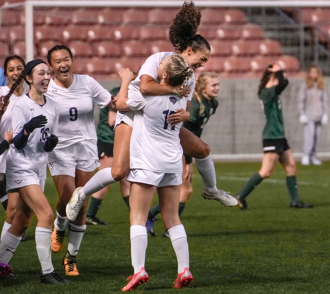 (Leah Hogsten | The Salt Lake Tribune)  Waterford School defeated Rowland Hall-St. Marks High School, 4-3 to win the 2A State Soccer Championship game Oct. 23, 2021 at Rio Tinto Stadium.