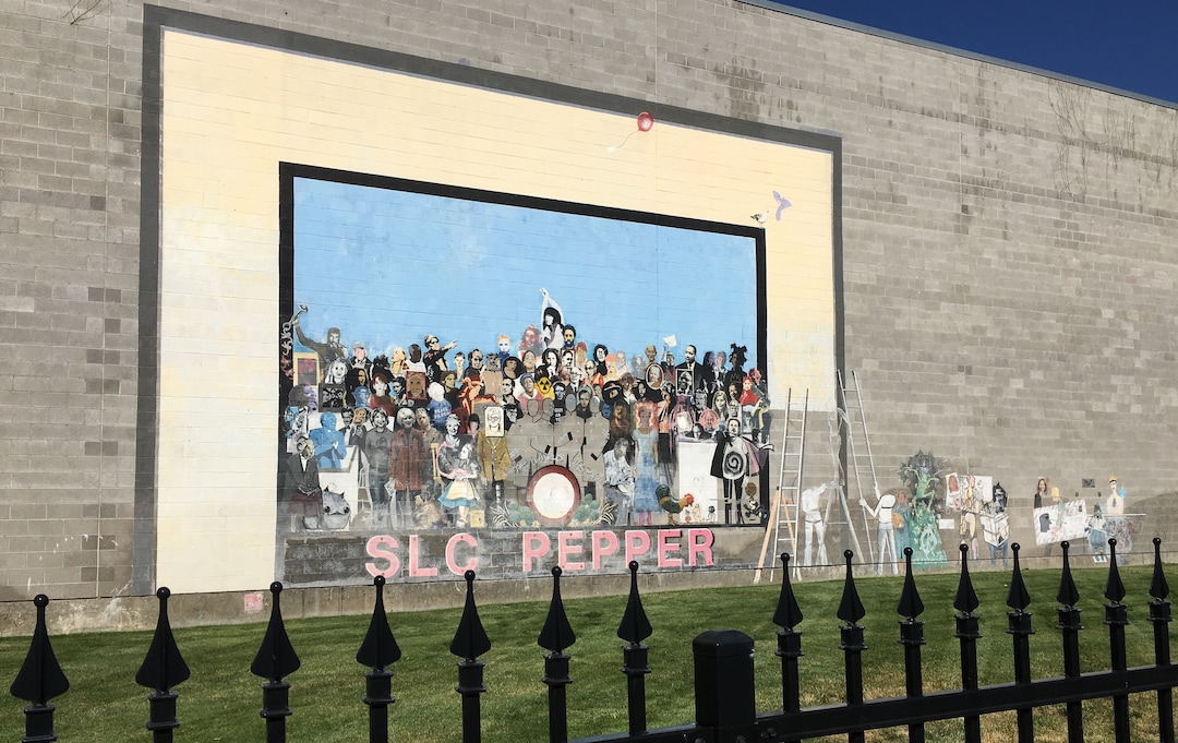 (Sean P. Means  |  The Salt Lake Tribune) Jann Haworth's "SLC Pepper" is on the side of a parking garage at 230 S. 400 West, Salt Lake City.