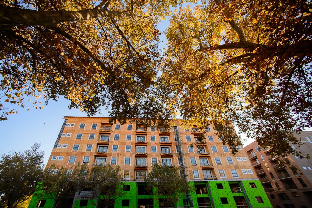 (Trent Nelson | The Salt Lake Tribune)  Hardware Apartments, under construction in Salt Lake City on Monday Nov. 12, 2018.