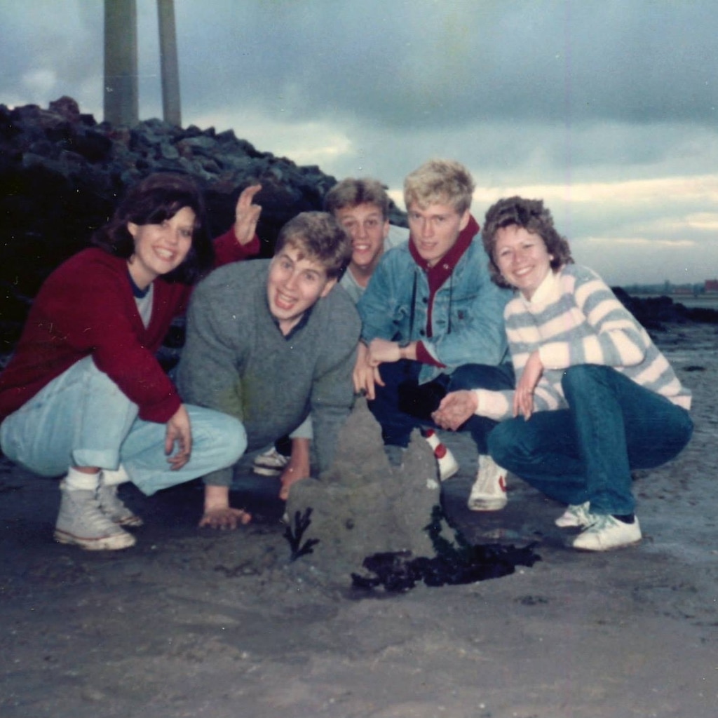 (Heidi Hemming) Heidi Hemming, left, and Mark Hollingshead, second from left, build a sand castle on a beach in Ireland with their companions during their missionary preparation day while serving a volunteer proselytizing mission for The Church of Jesus Christ of Latter-day Saints.