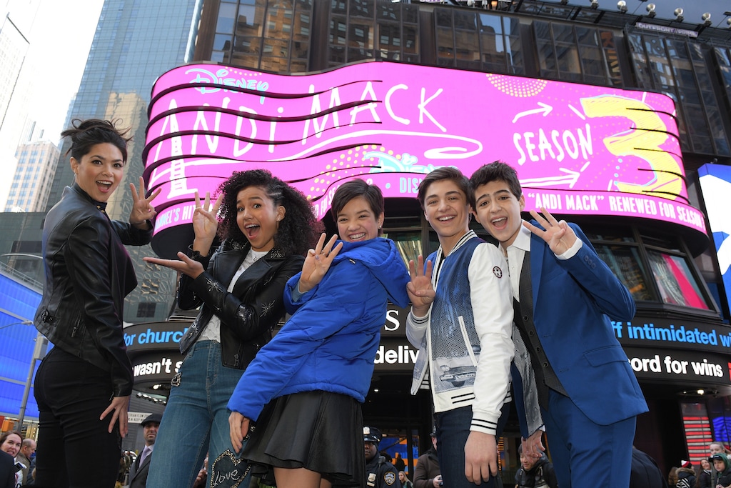 (Lorenzo Bevilaqua  |  courtesy ABC) Lilan Bowden, Sofia Wylie, Peyton Elizabeth Lee, Asher Angel and Joshua Rush celebrate the Disney Channel's renewal of the made-in-Utah series for Season 3.
