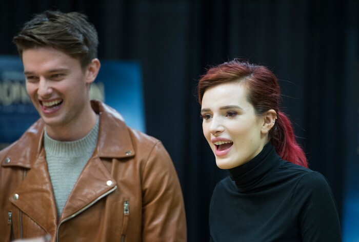 (Leah Hogsten  |  The Salt Lake Tribune) Actors Bella Thorne and Patrick Schwarzenegger autographed posters and met fans to promote their upcoming young-adult romance, "Midnight Sun," during a stop at the Fashion Place Mall in Murray on Tuesday, March 6, 2018. The movie opens March 23.