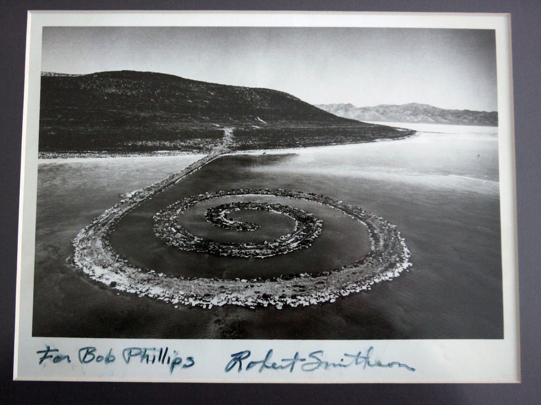 (Steve Griffin  |  The Salt Lake Tribune) Artist Robert Smithson gave Bob Phillips this signed photograph of the Spiral Jetty.  Phillips was the contractor who built the Spiral Jetty for Smithson.