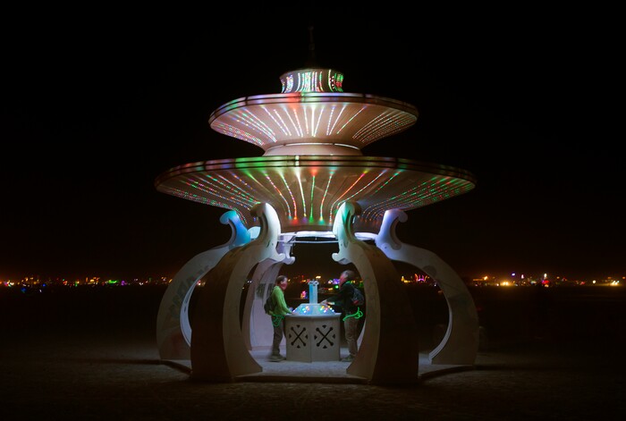 (Rick Egan  |  The Salt Lake Tribune)  The House of Enlightenment, by Douglas Ruuska and Divide by Zero Labs, in the Black Rock Desert, during Burning Man.Friday, September 1, 2017.