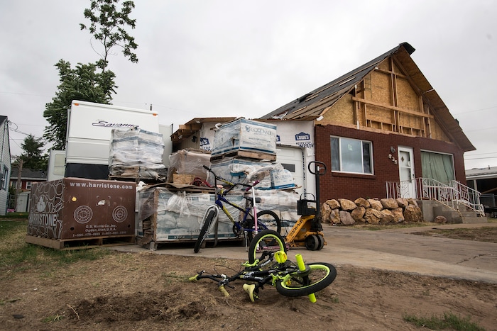 (Matt Herp |Standard-Examiner via AP) The Elliot family home located in Riverdale, Utah, still undergoes construction on Thursday, Sept. 21, 2017, after being damaged by a tornado that hit parts of Weber Co. on Sept. 22, 2016.