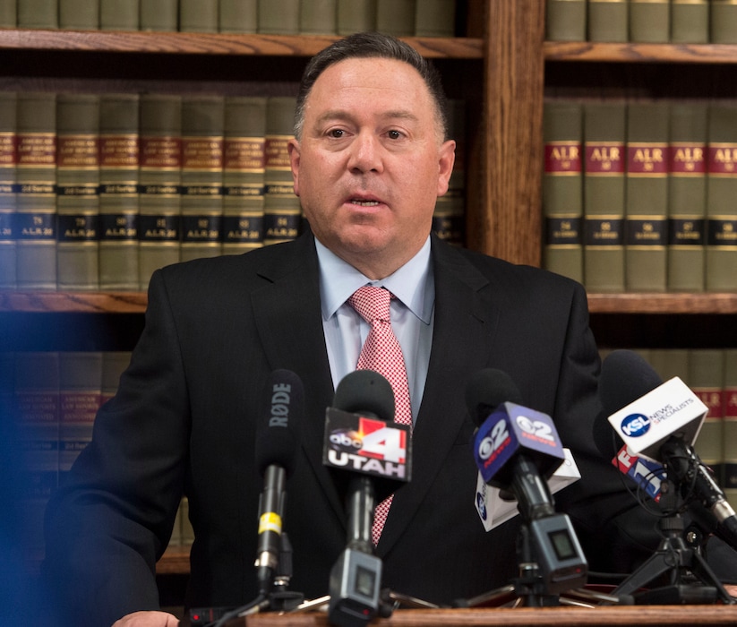 Steve Griffin  |  The Salt Lake TribuneUtah County Attorney Jeffrey Buhman addresses the media as he explains the Utah County Attorney's Office's ruling in the officer-involved shooting of Darrien Hunt during a press conference at the Utah County Attorney's Office Provo, Monday, November 3, 2014. 