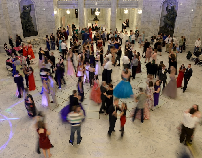 (Leah Hogsten  |  The Salt Lake Tribune) Three virtual charter schools, Utah Virtual Academy, Utah Connections Academy and Mountain Heights Academy, co-hosted prom for their students, Friday, April 27, 2018. 