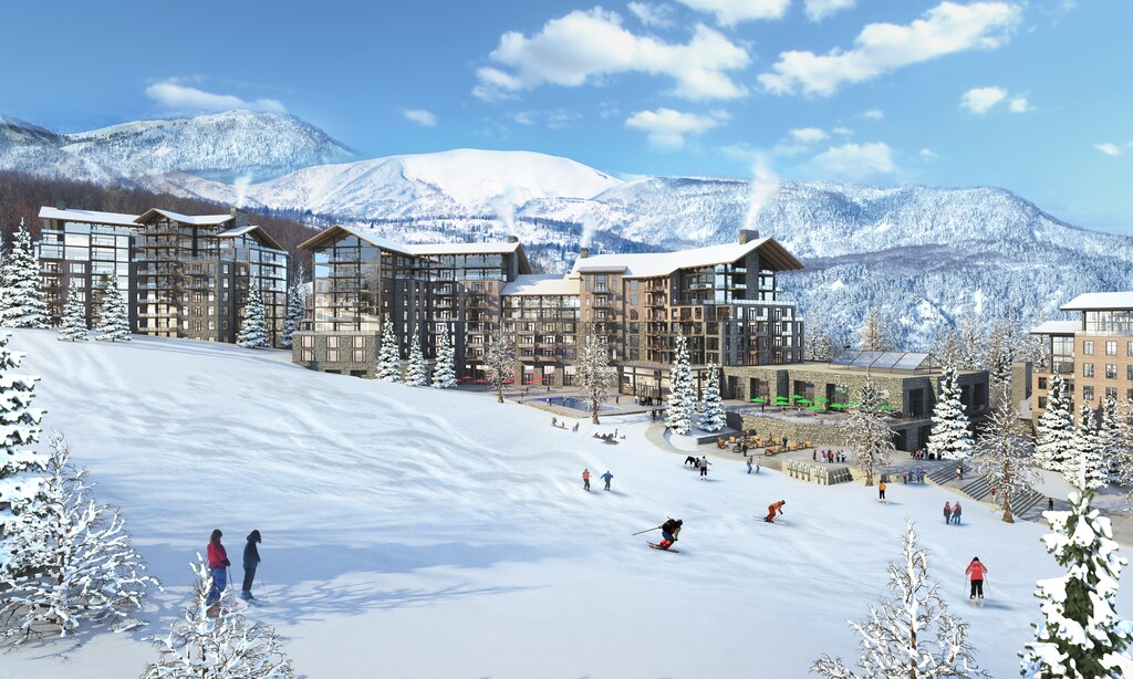 (Courtesy of Extell Development) This is an artist rendering of the planned Mayflower ski resort development near the Jordanelle Reservoir. The resort, being developed by Extell Development, is being overseen by the Military Installation Development Authority. The development will have 388 units, 55 condominiums and span more than 600,000 square feet.