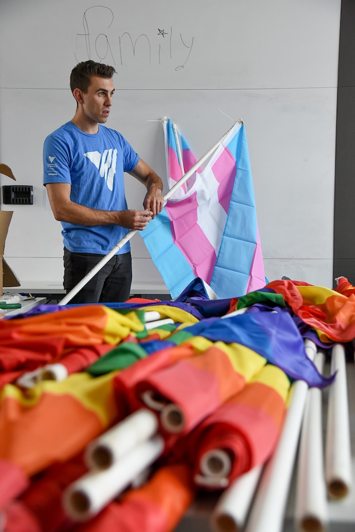 (Francisco Kjolseth | The Salt Lake Tribune) Ballet West dancer Lucas Horns who volunteers on Sundays at the VOA Youth Resource Center, where he leads an LGBTQ support group, waits for some of the youth he mentors to help him with a service project. Horns who sees first hand the correlation between LGBTQ youth and homelessness says "I feel a responsibility for us lucky people to pay it forward."